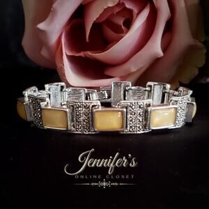 3/$25 Marcasite w/Yellow Calcite Crystal Bracelet